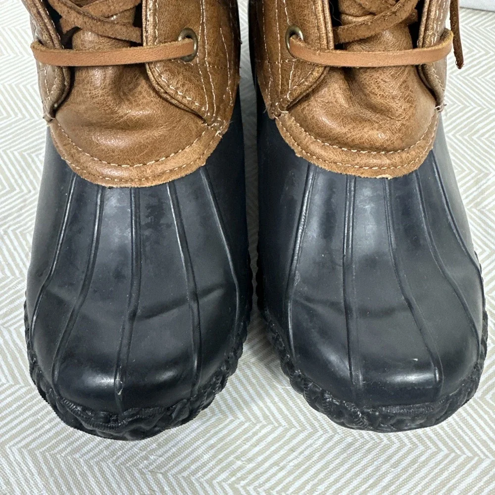 STEVIES Duck Boots Laces Zip Up Girl's Size 3 Fleece lined‎ Snow Rain shoes